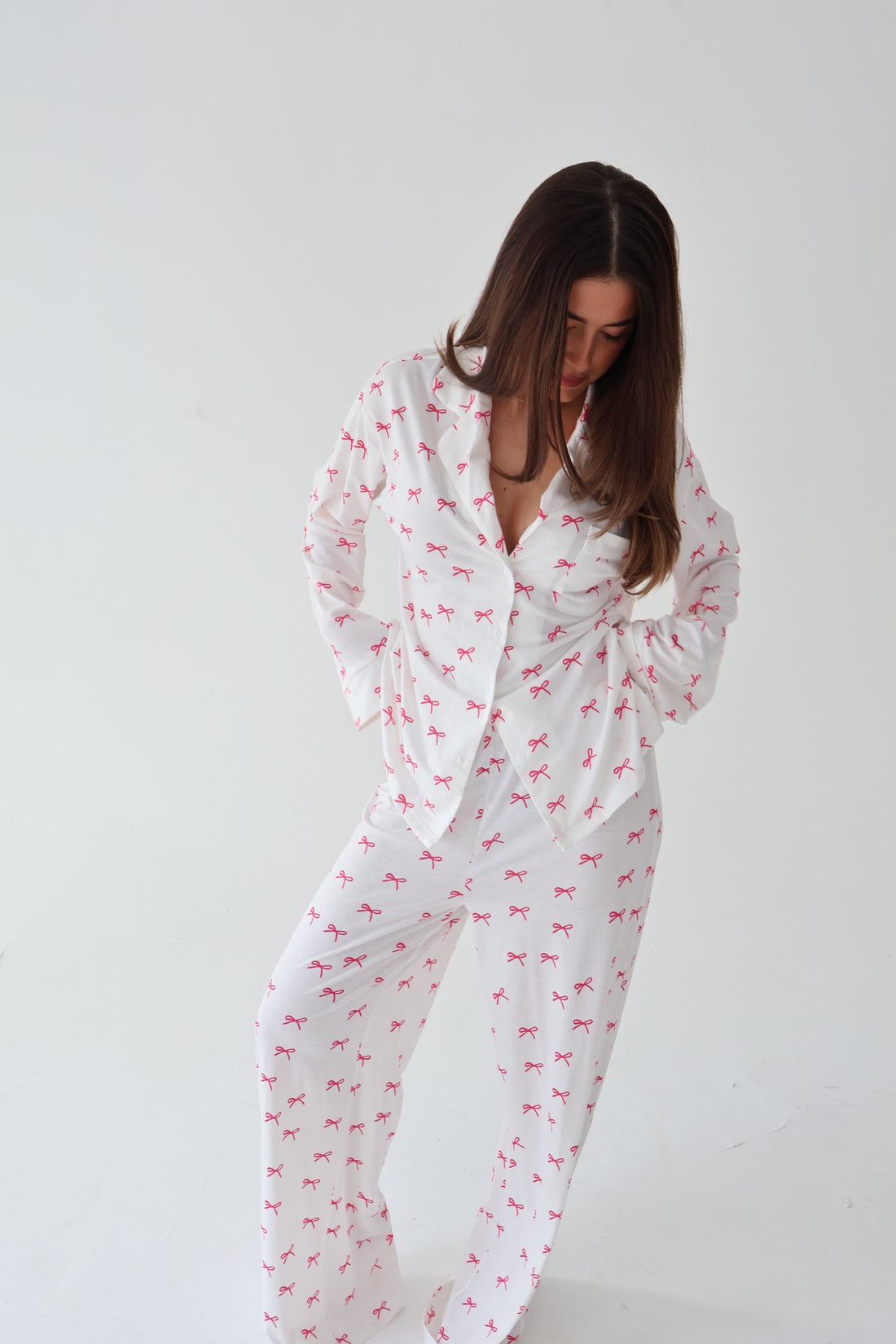 White Bow PJ Set